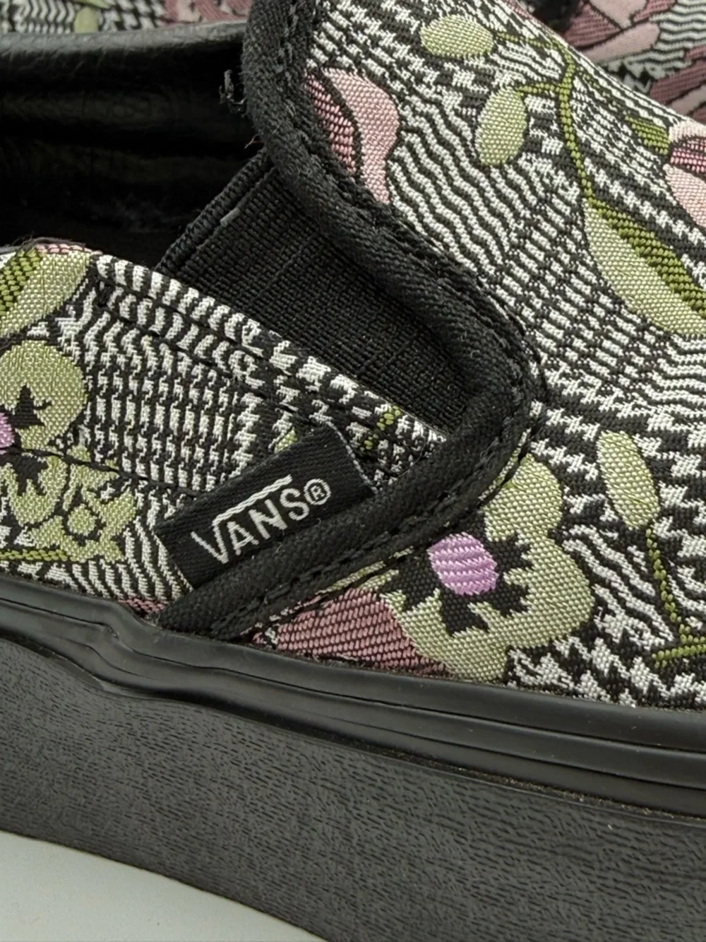 Vans Tapestry Floral Platform Slip-On Sneakers Chunky Sole Street Style Shoes - Picture 7 of 17